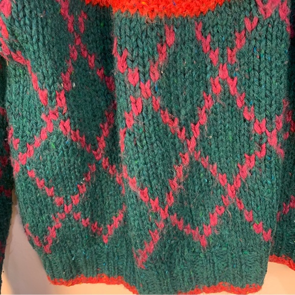 VTG 90s Liz Sport Chunky Cropped Pullover Pattern Sweater - Picture 6 of 11